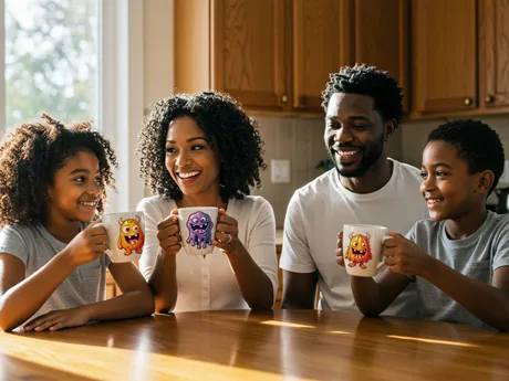Mugs amusants pour une famille aimante.